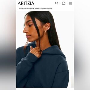 ARITZIA Cozy Fleece Perfect Hoodie- Admiral Blue (size 2 XS)